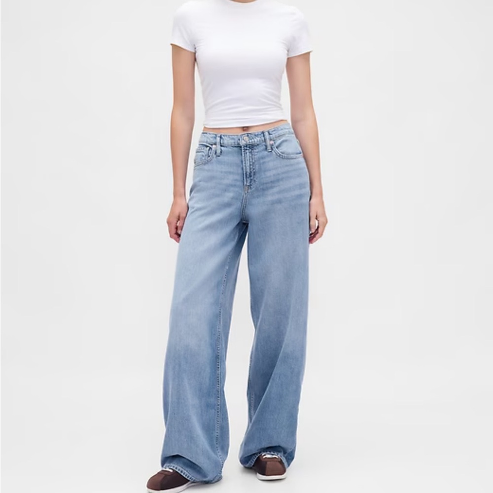 GAP Light Blue Mid Rise Ulta Soft Baggy Jeans Size 6 Tall